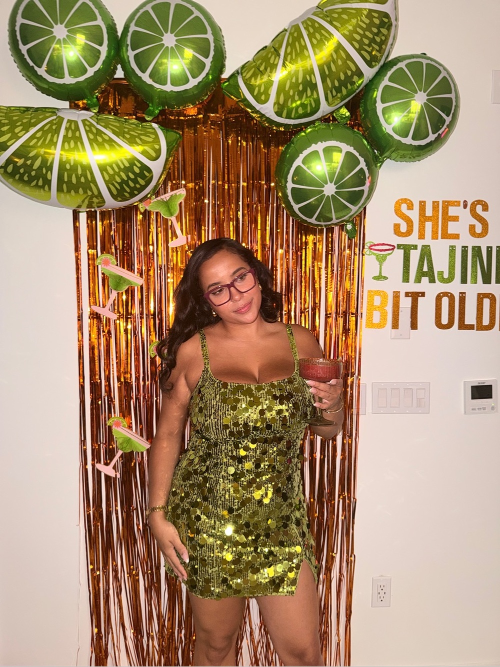 Festive Lime Green Sequin Party Dress - Brand:
